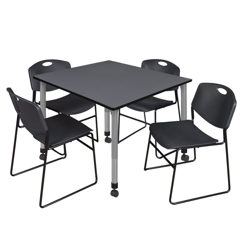 Romig Kee Mobile 36" L Breakroom Table, Gray, 34" H x 30" L x 30" W