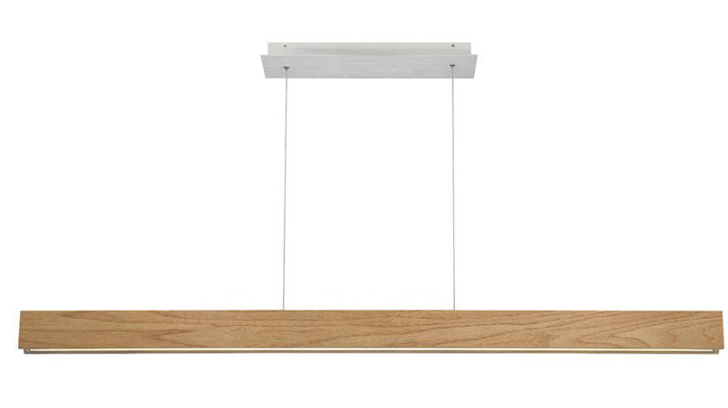 Drift Single Light Glass Dimmable LED Pendant, 3" H x 56" W x 2" D, Walnut