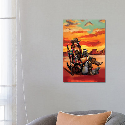 «Téquila Sunrise Badger» par The Whiskey Ginger - peinture sur toile tendue