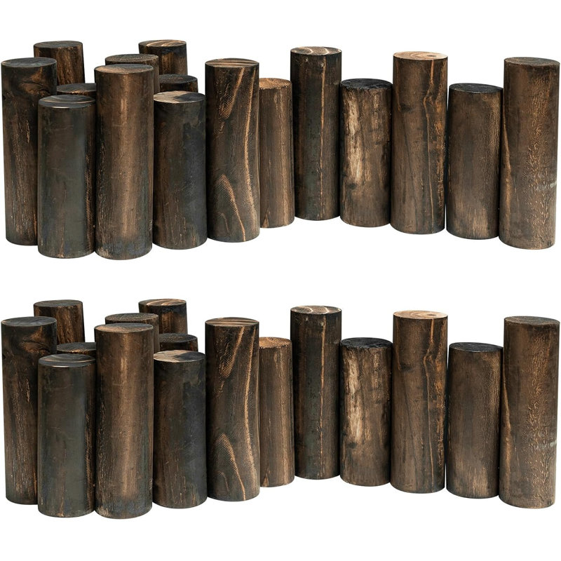 Carbonized Natural Log Landscape Edging Border