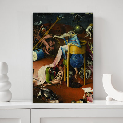 Bird Man From The Garden Of Earthly Delights 1500 Classic Surreal Bird Wildlife Wall Art Print by Hieronymus Bosch - Wrapped Canvas Print