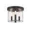 Matte Black 3 - Bulb Outdoor Flush Mount