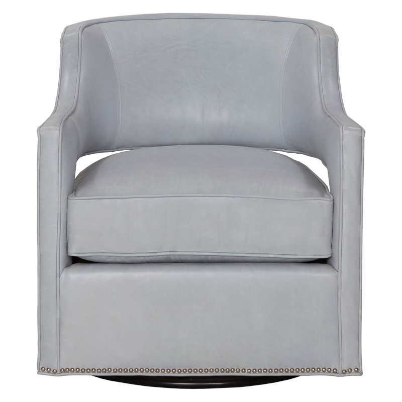 Fauteuil oscillant pivotant en cuir Phoebe, Pivotant, Colombe 1183