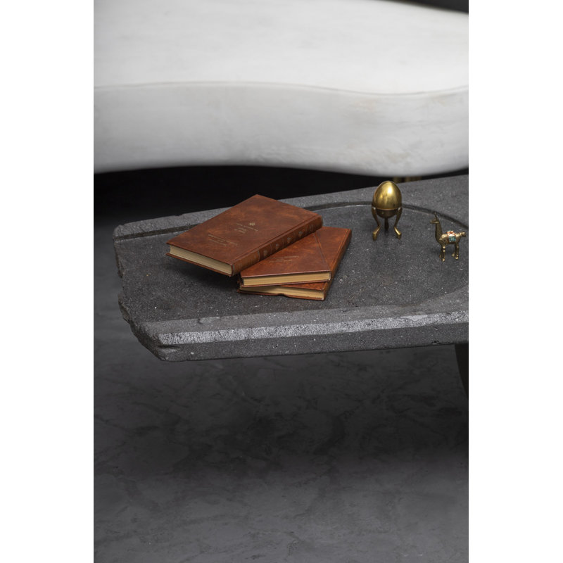 Centro Coffee Table Handcarved Volcanic Stone By Andean, One-Of-A-Kind
