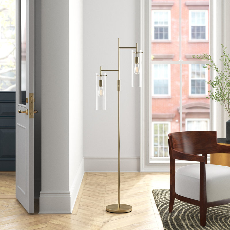 Ricky 64'' Pale Gold Tree Floor Lamp