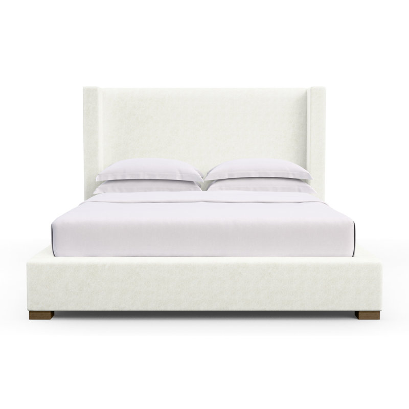 Roxborough Upholstered Wingback Bed, Queen, Distressed Leather Black Jack, Weathered
