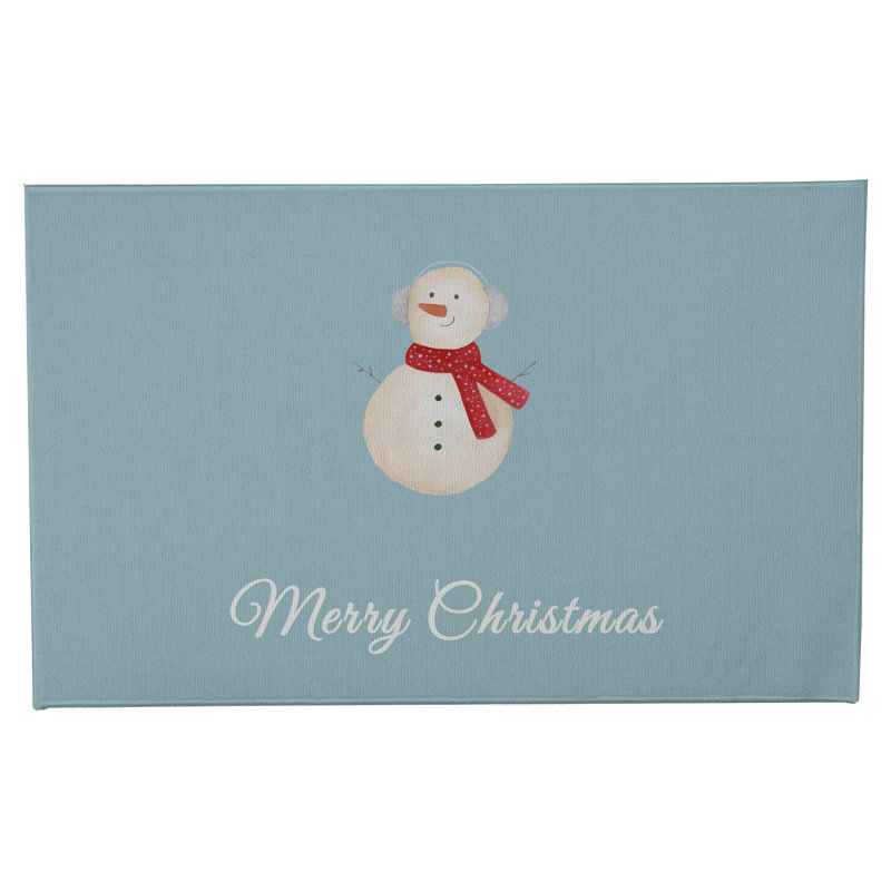 Paillasson Merry Christmas, Bleu glacier, L 21 po x L 34 po