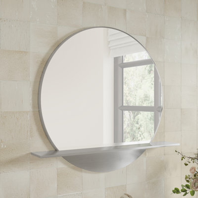 Platform Stainless Steel Mirror with Shelves