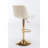 Chrome Footrest And Base Swivel Height Adjustable Mechanical Lifting Velvet + Leg Simple Bar Stool,Set Of 2-1253863890-1253863888