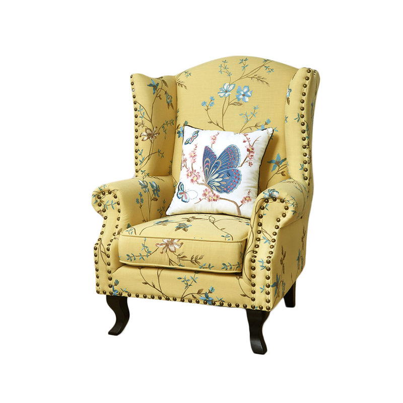 Fauteuil inclinable brodé, Mélange de polyester jaune