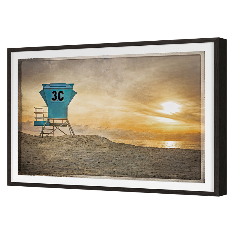 Life Guard Station Print by Werder, Lillis, Gray Single Picture Framed, 28'' H x 40'' W