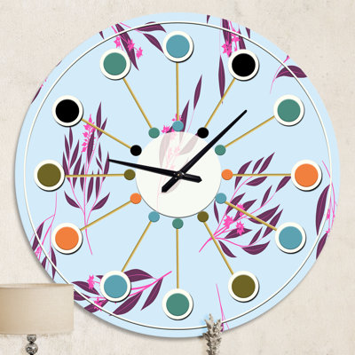 Horloge murale moderne Mid-Century Bright Eucalyptus