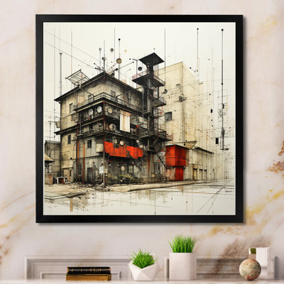 Dessin d'analyse d'un entrepôt II sur toile