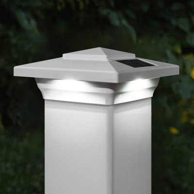 Low Voltage Integrated LED Fence Post Cap Light 4 In. X 4 In. with Base Adapter Included
