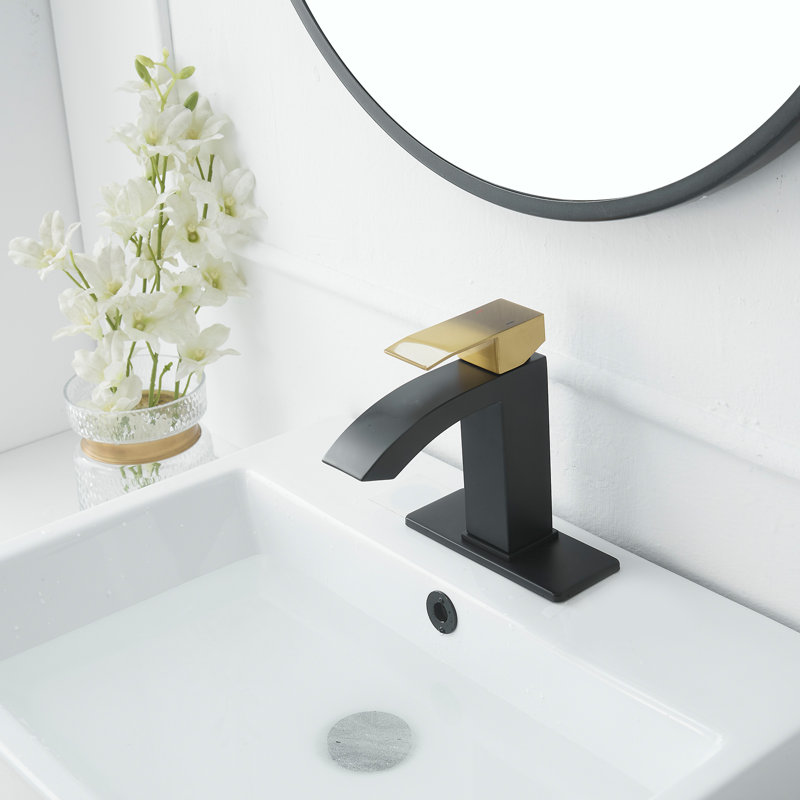 1 Single-handle Bathroom Faucet with Drain Assembly, Brushed Nickel