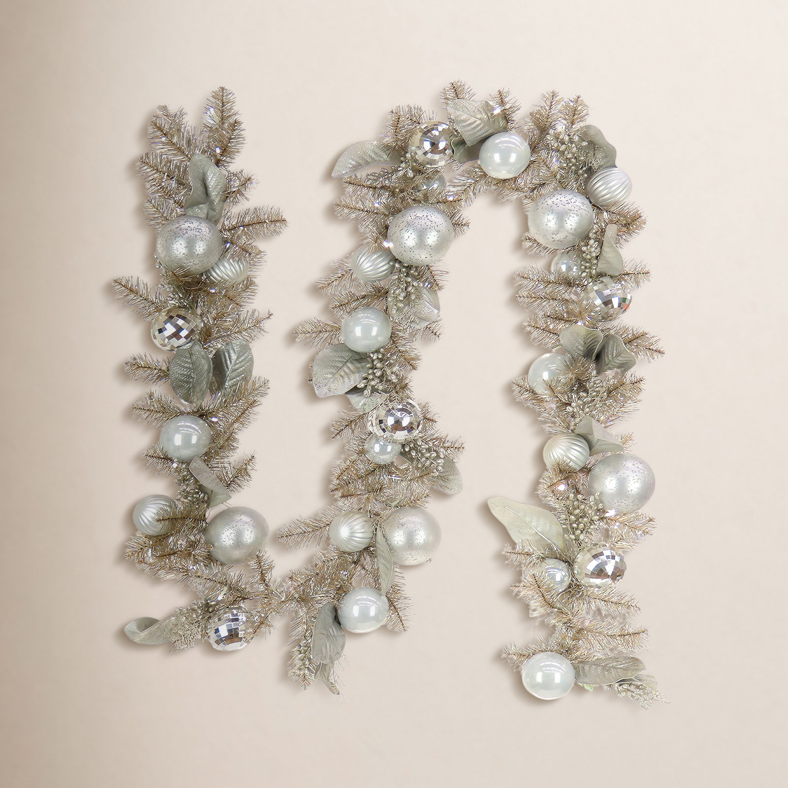 108" Pre-Lit Silver Christmas Garland