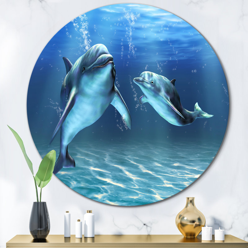 Deux dauphins bleus - photographie non encadrée