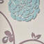 Fauteuil d'appoint décoratif, accoudoirs roulés classiques, tissu floral blanc et bleu
