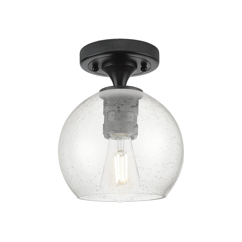 Plafonnier encastré tourbillon 1 lumière Saavedra, Grainé, Noir mat