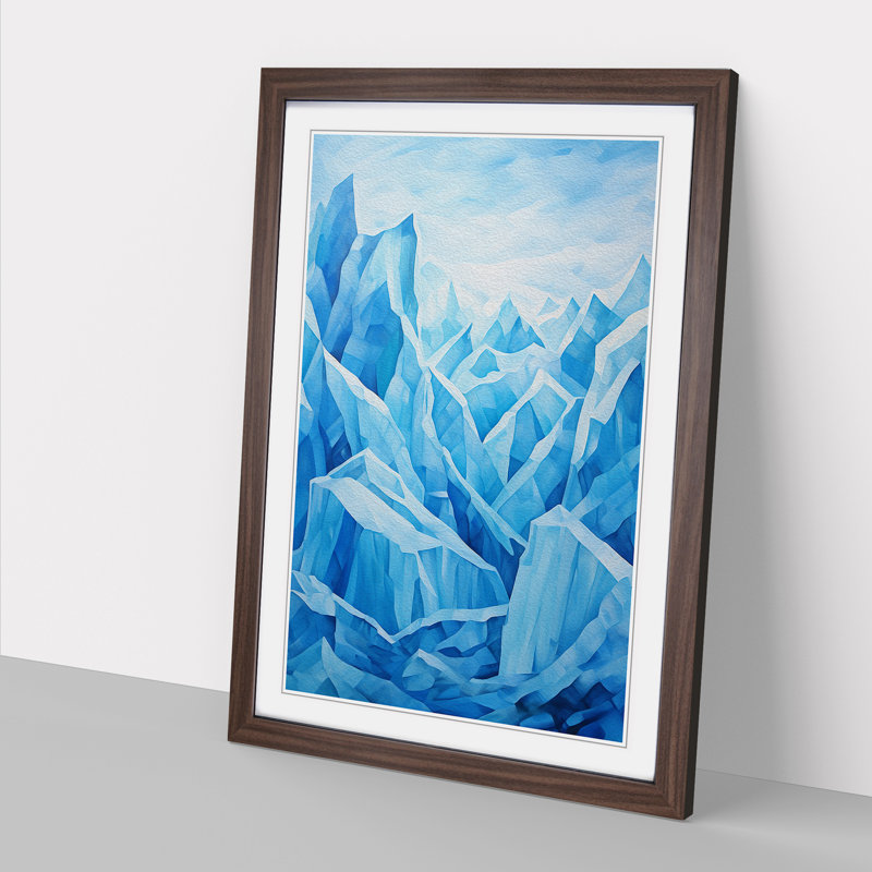 Glacier Cubism - Framed Print, Walnut, 46cm H x 34cm W x 2cm D