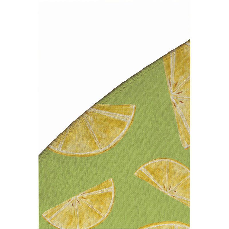 Tapis d'été Summer Lemon, Rond 5 pi