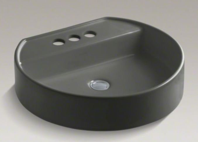 Chord Wading Pool Vessel Bathroom Sink, White, 4" Centers