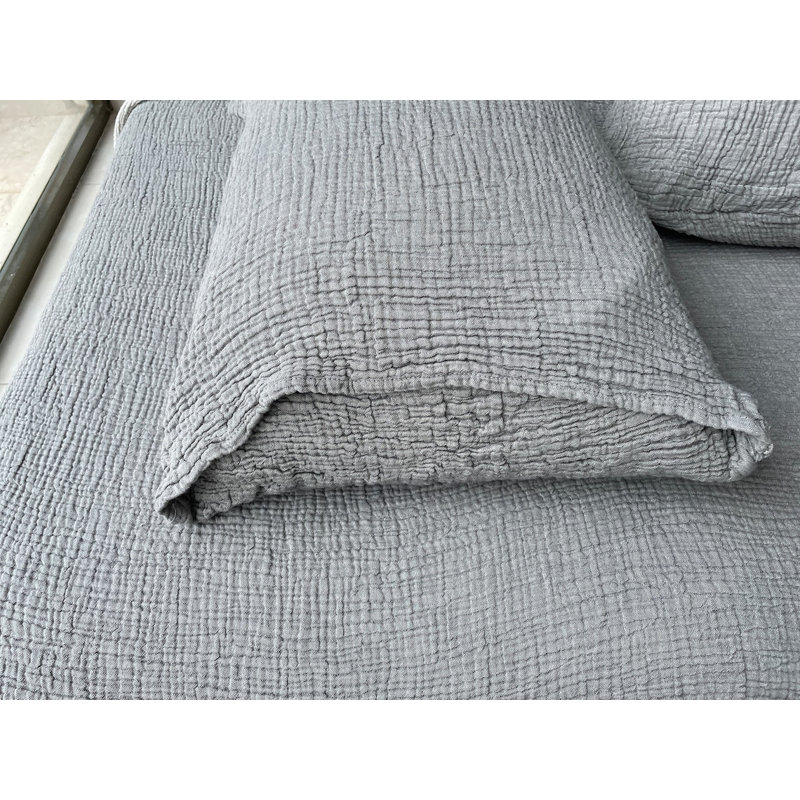 Muslin Shams Cotton Sham Set, Standard/Twin, Anthracite