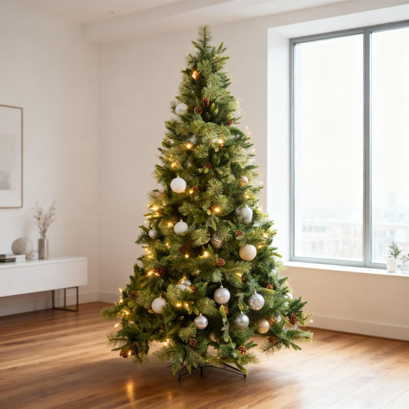 Lighted Artificial Christmas Tree, 7 ft.