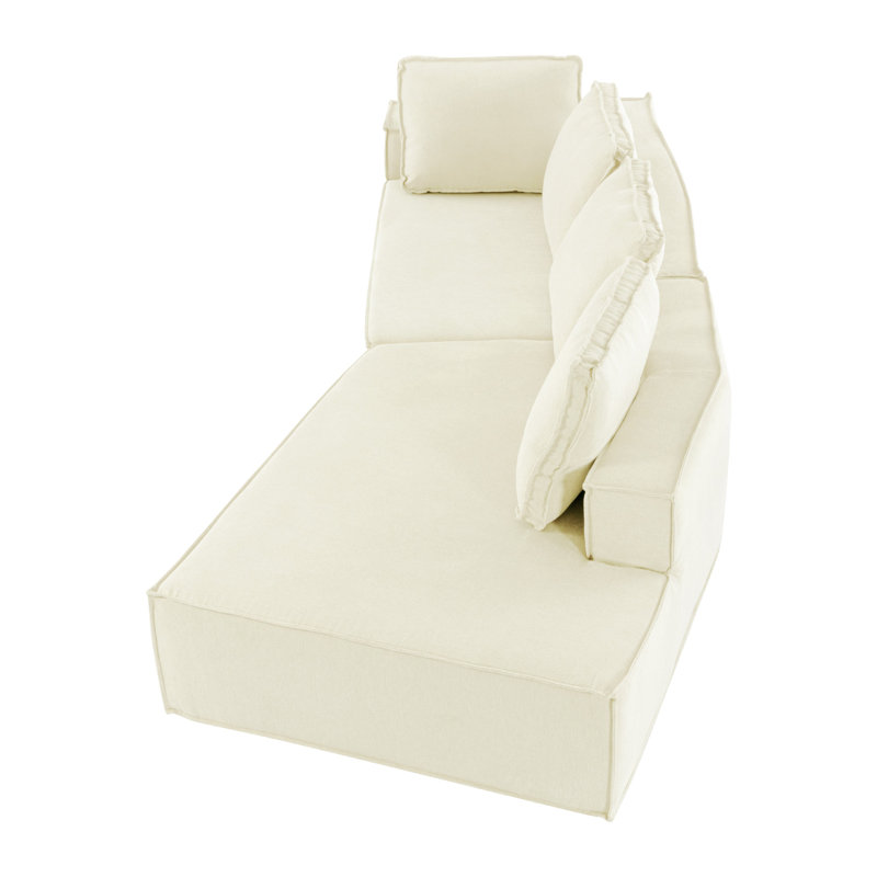 Canapé modulaire 2 pièces Martelange, Chenille beige