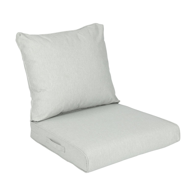 Outdoor Water-resistant Deep Seat Cushion Set, Gray, 19" W x 19" D