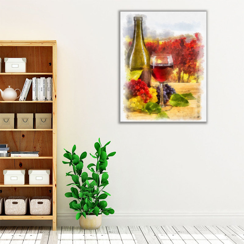 «Wine II», reproduction d'art sur toile, H 20 po x l 16 po
