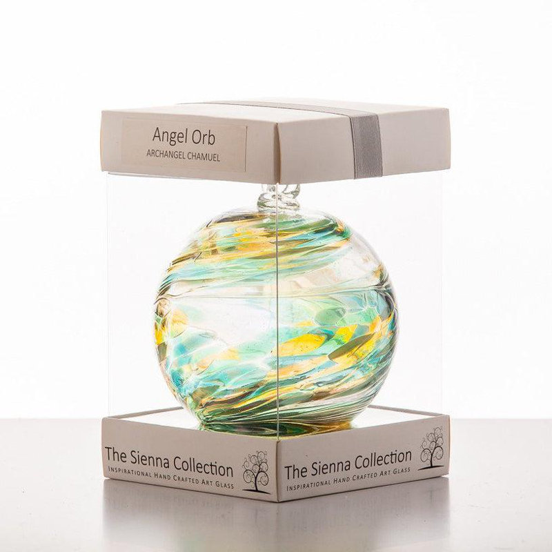 10cm Angel Orb - Archangel Chamuel - Green Fluorite