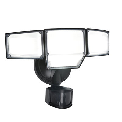 1 3 Head Weather Resistant Outdoor Security Light with Motion Sensor