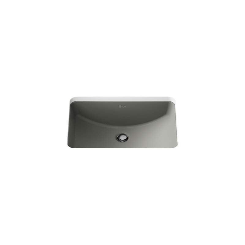 Ladena Finish Vitreous China Rectangular Undermount Bathroom Sink with Overflow, Thunder Gray