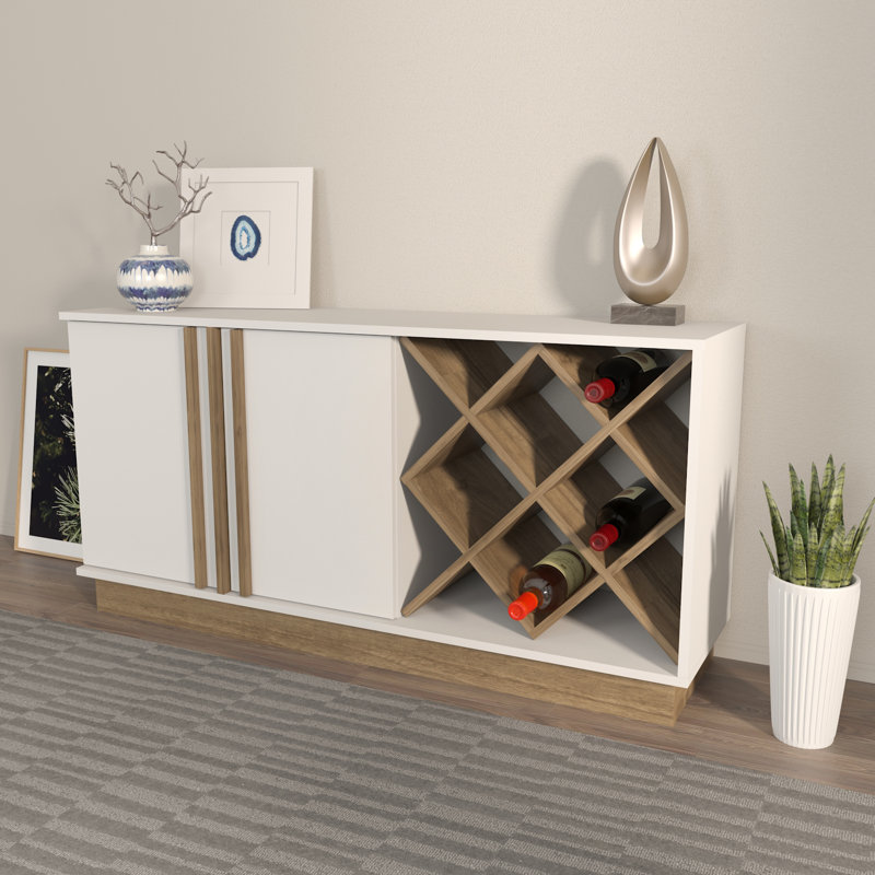 Ivonn 148cm W Sideboard, White/Brown