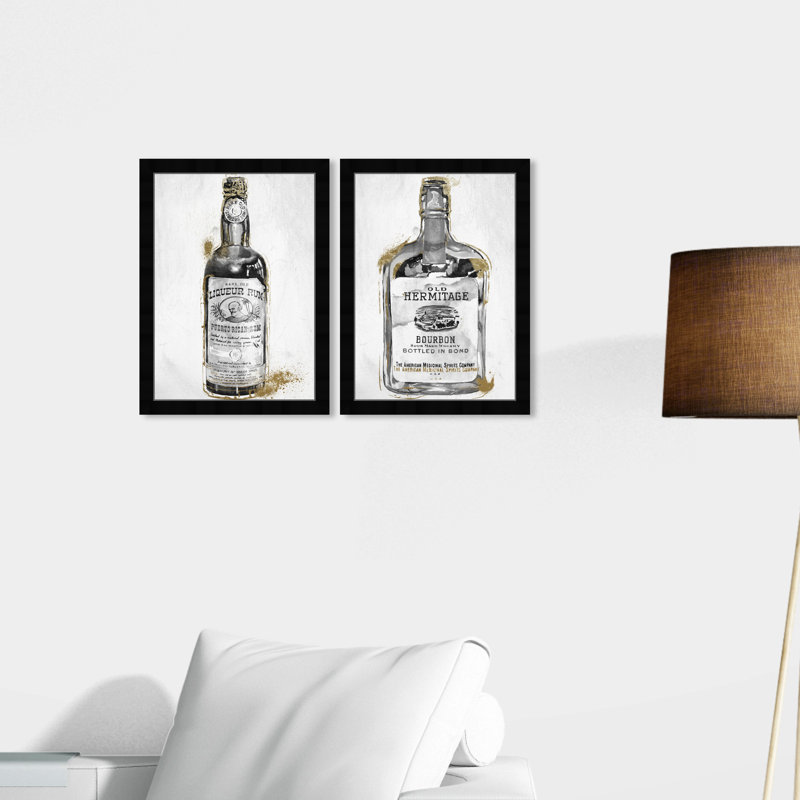 Drinks and Spirits Liquor Bottle II, Cadre noir
