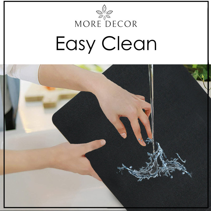 Faux Leather Solid Rectangle Placemat, Black