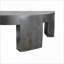 Table basse ronde en bois massif avec 6 pieds, finition gris foncé durable pour le salon
