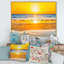 Coucher de soleil sur une magnifique plage de sable avec eau de mer bleue - reproduction sur toile-67387834-67387839