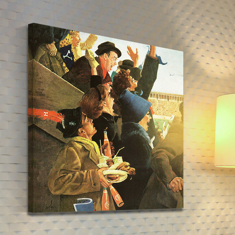 « yale vs. harvard » par george hughes, reproduction d’art sur toile tendue, H 18 po x l 18 po