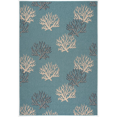 Tapis intérieur / extérieur bleu Holl