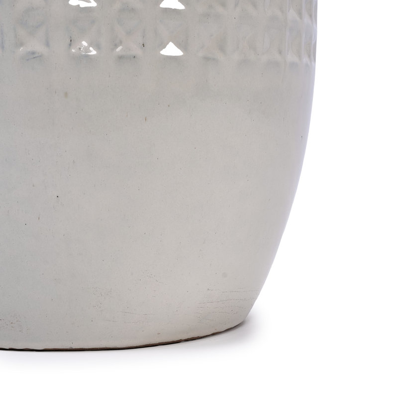 High quality ceramic flowerpot, Ancient White