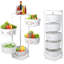5-Tier Rotating Storage Basket Organizer, Durable PP Plastic Multi-Purpose Rack For Kitchen, Pantry, Bathroom & Home, Space-Saving Design With Breathable Grid Pattern