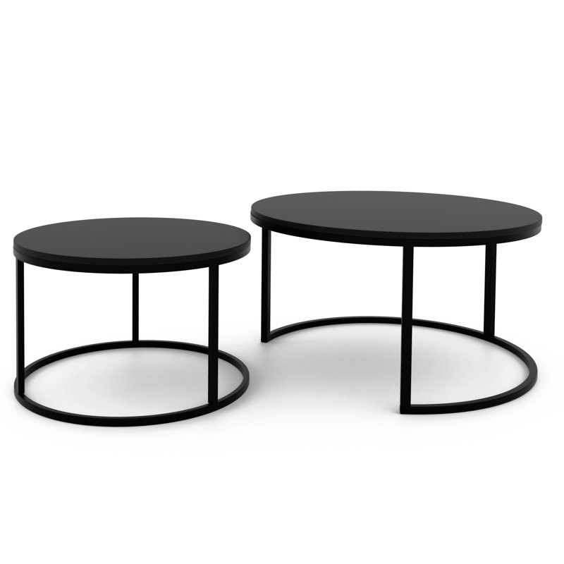 Coffee Table with Storage, 48cm. H x 80cm. L x 80cm. W, Black Matte, Black