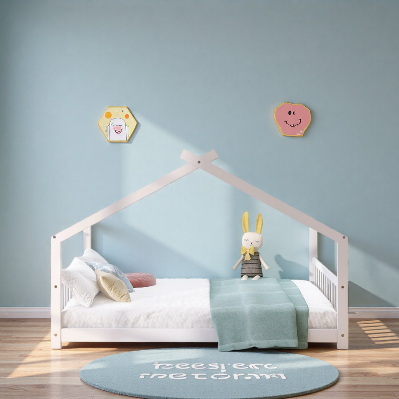 Lit en bois House House, Lit double, Blanc