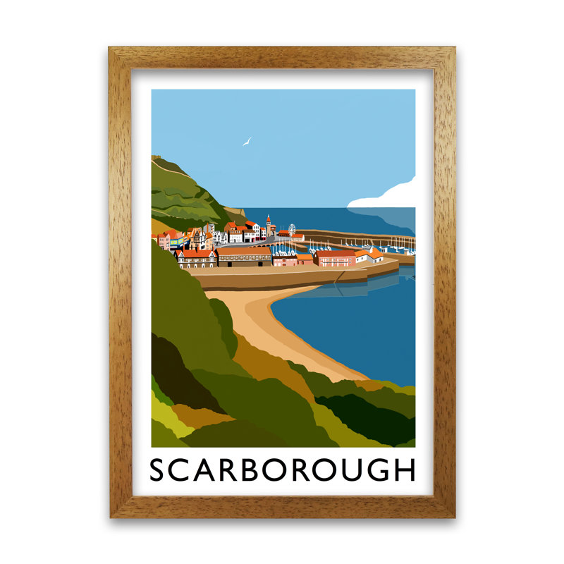 Scarborough by Richard O'Neill - Single Picture Frame Print, 841 cm H x 594 cm W, Honey Oak