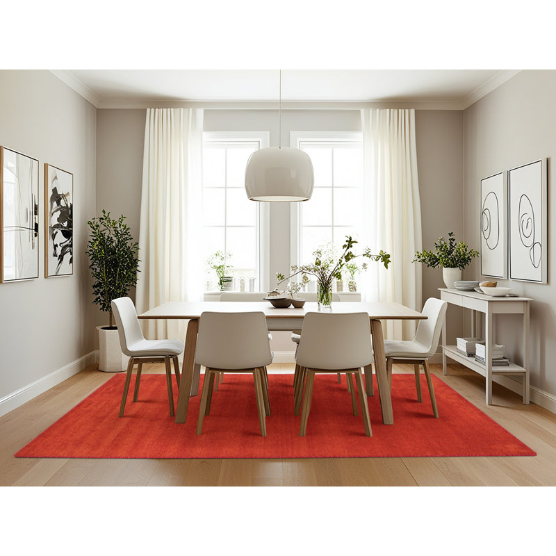 Tapis de zone rouge contemporaine, Rectangle 7 pi x 10 pi
