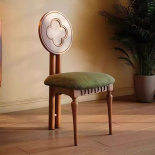 Brown Green Solid back side Chair(Set of 2) (Set of 2)