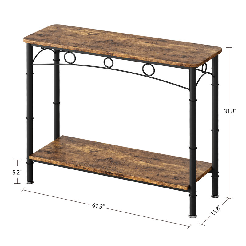Console Shamella, Plateau noir / structure noire, H 31,8 po x l 41,3 po x P 11,8 po