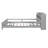 Solid Pine Platform Bed with Storage Headboard and Safety Guardrails, Wood Bed Frame with LED Light and Shelves, Sturdy Wood Slat Support, No Box Spring Needed, Antique Gray, Full-118683887-118683884